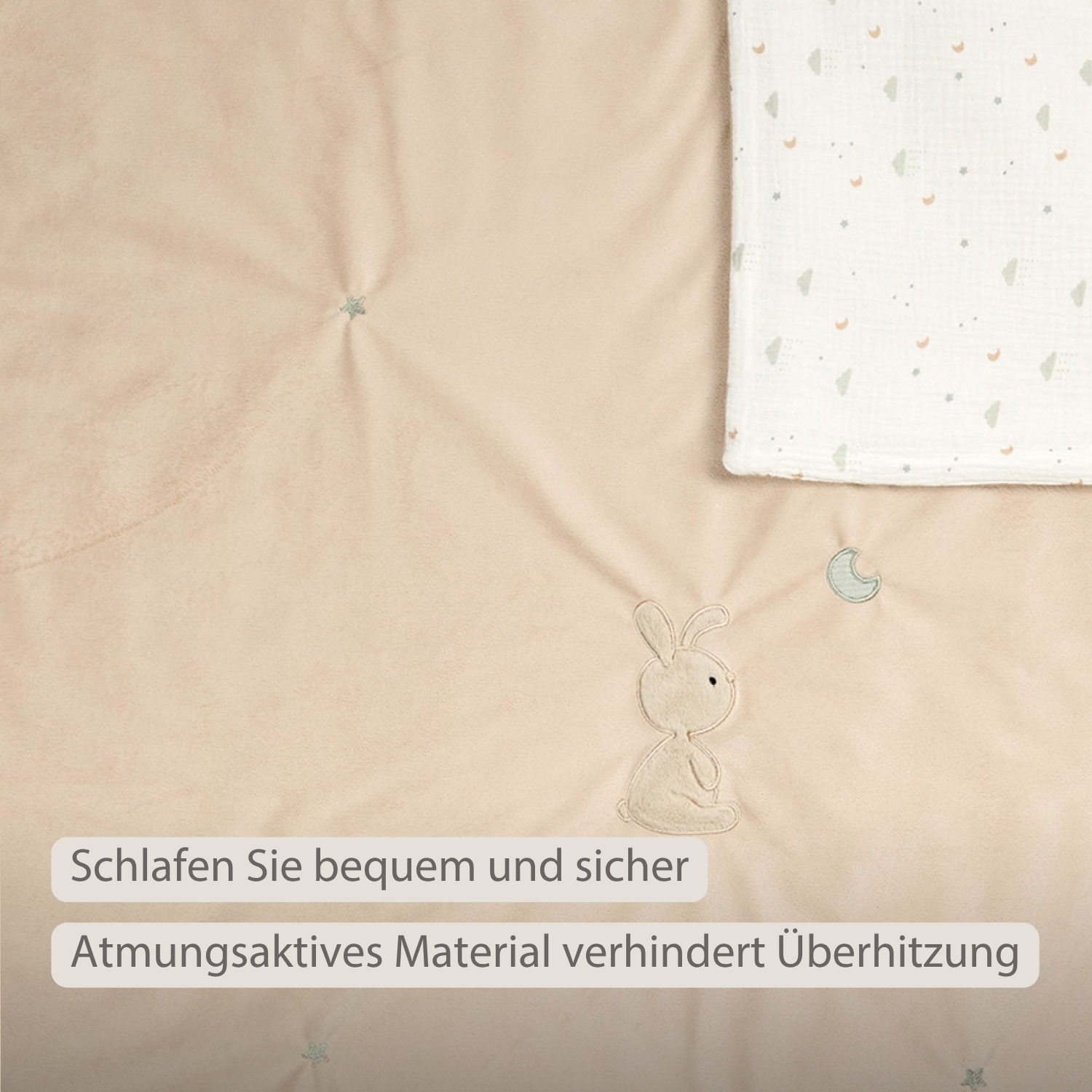 LouLou Baby Blanket Rabbit - Soft Blanket for Cot - 100 x 135 cm - Sand [DE]