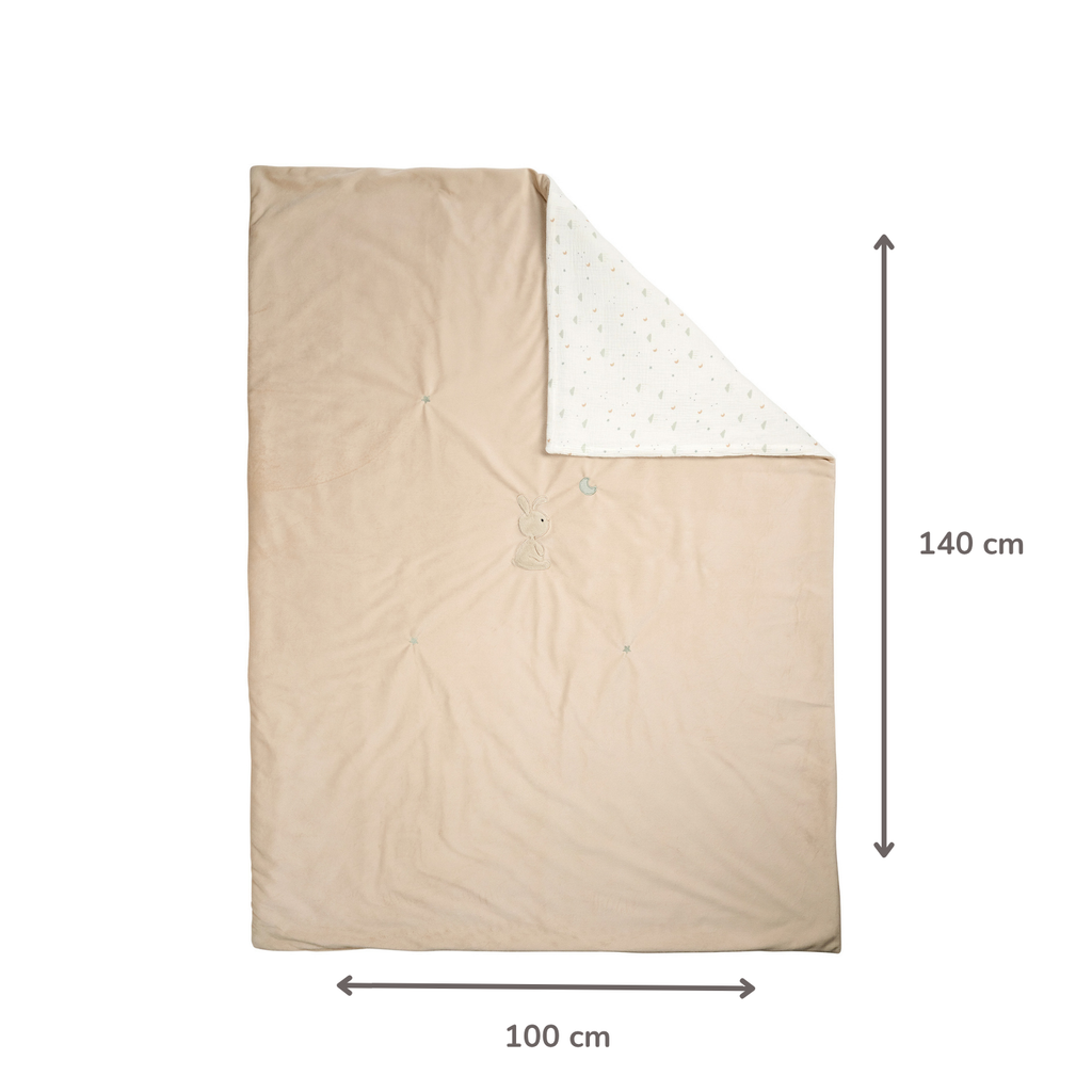 LouLou Baby Blanket Rabbit - Soft Blanket for Cot - 100 x 135 cm - Sand [ES]
