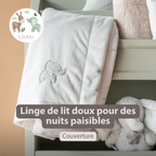 LouLou Baby Blanket Rabbit - Soft Blanket for Cot - 100 x 135 cm - Sand [FR]