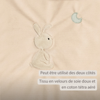 LouLou Baby Blanket Rabbit - Soft Blanket for Cot - 100 x 135 cm - Sand [FR]