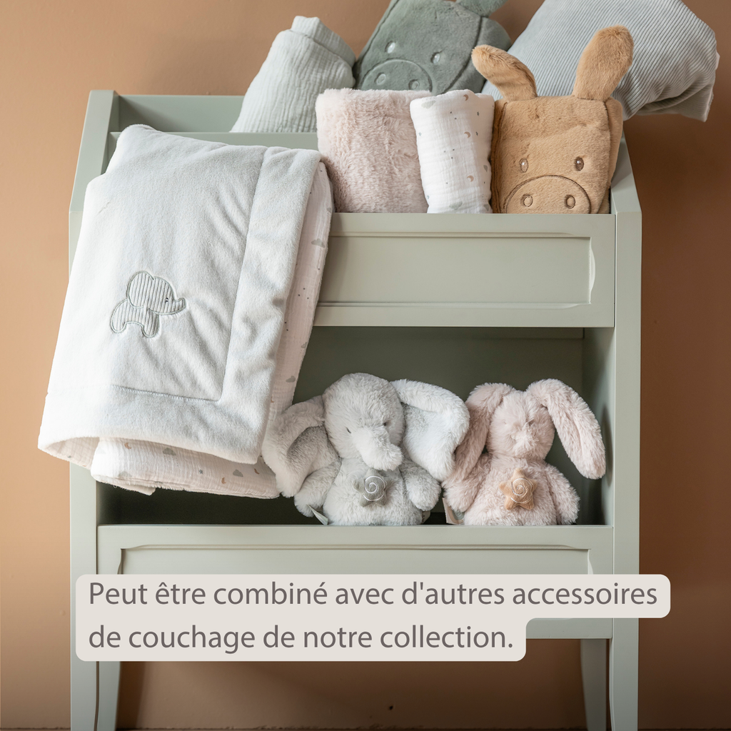 LouLou Baby Blanket Rabbit - Soft Blanket for Cot - 100 x 135 cm - Sand [FR]