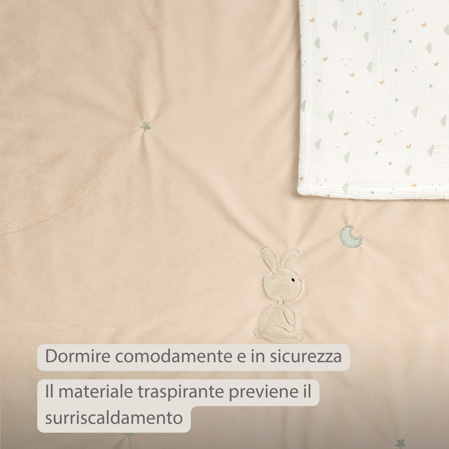 LouLou Baby Blanket Rabbit - Soft Blanket for Cot - 100 x 135 cm - Sand [IT]