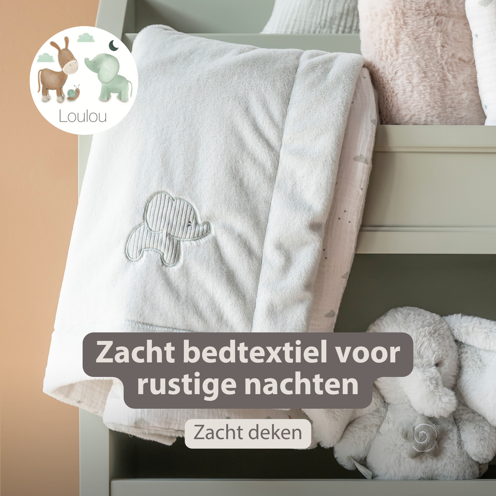LouLou Baby Blanket Rabbit - Soft Blanket for Cot - 100 x 135 cm - Sand [NL]