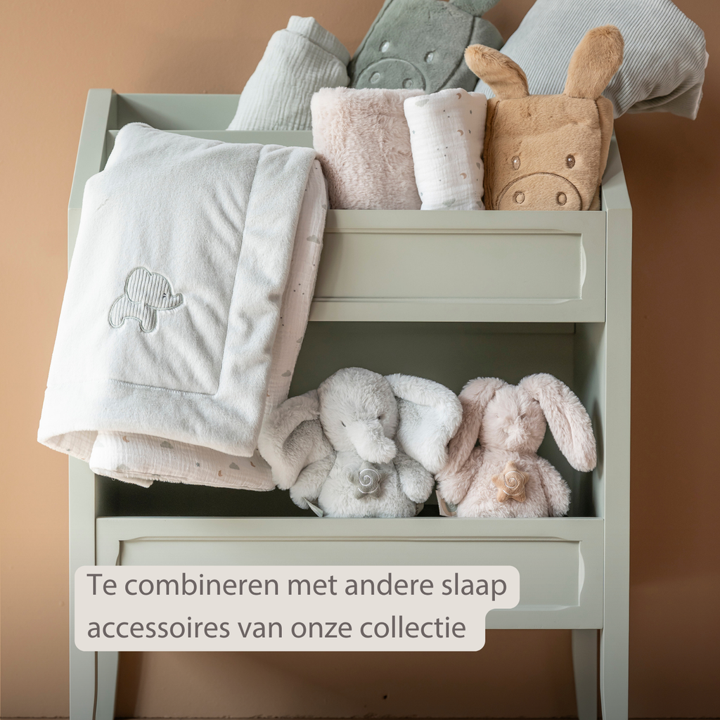 LouLou Baby Blanket Rabbit - Soft Blanket for Cot - 100 x 135 cm - Sand [NL]