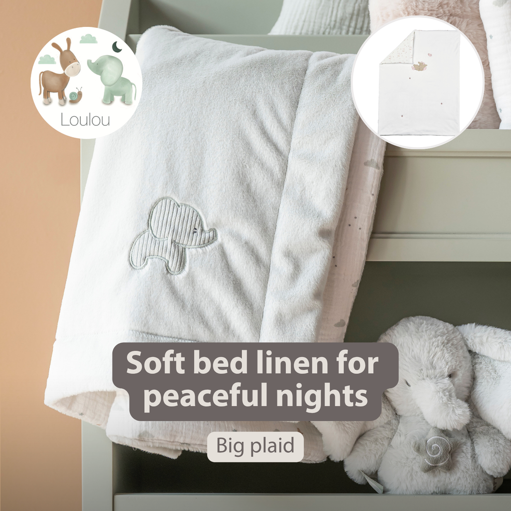 LouLou Baby Blanket Rabbit - Soft Blanket for Cot - 100 x 135 cm - Sand [EN]