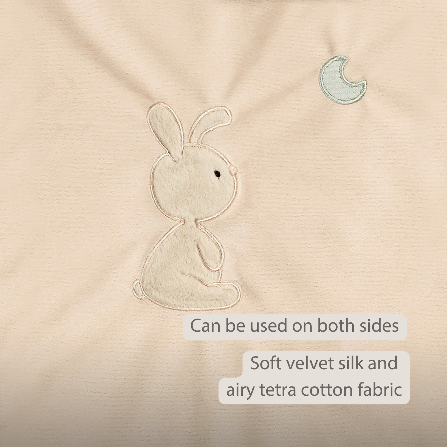LouLou Baby Blanket Rabbit - Soft Blanket for Cot - 100 x 135 cm - Sand [EN]