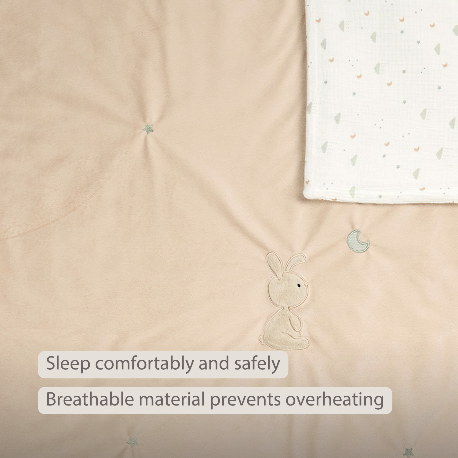 LouLou Baby Blanket Rabbit - Soft Blanket for Cot - 100 x 135 cm - Sand [EN]