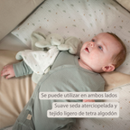 LouLou Duvet Cover 140 x 100 cm - Baby Pillowcase 40 x 60 cm - Velour and Muslin Cotton - Soft Colours [ES]