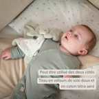 LouLou Duvet Cover 140 x 100 cm - Baby Pillowcase 40 x 60 cm - Velour and Muslin Cotton - Soft Colours [FR]