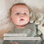 LouLou Duvet Cover 140 x 100 cm - Baby Pillowcase 40 x 60 cm - Velour and Muslin Cotton - Soft Colours [NL]