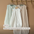 LouLou Sleeping Bag 60 cm - Baby Sleeping Bag with Sleeves in Velour - TOG 2.5 - Green [NL]