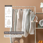 LouLou Sleeping Bag 60 cm - Baby Sleeping Bag with Sleeves in Velour - TOG 2.5 - Green [NL]