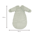 LouLou Sleeping Bag 60 cm - Baby Sleeping Bag with Sleeves in Velour - TOG 2.5 - Green [NL]