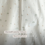 LouLou Sleeping Bag 60 cm - Baby Sleeping Bag in Muslin Cotton - TOG 0.5 - Ecru [DE]