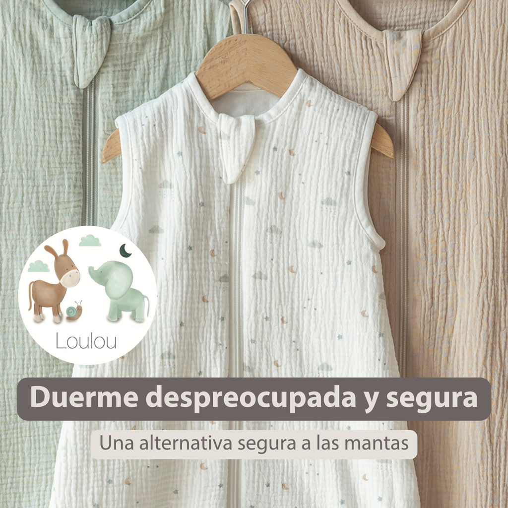 LouLou Sleeping Bag 60 cm - Baby Sleeping Bag in Muslin Cotton - TOG 0.5 - Ecru [ES]