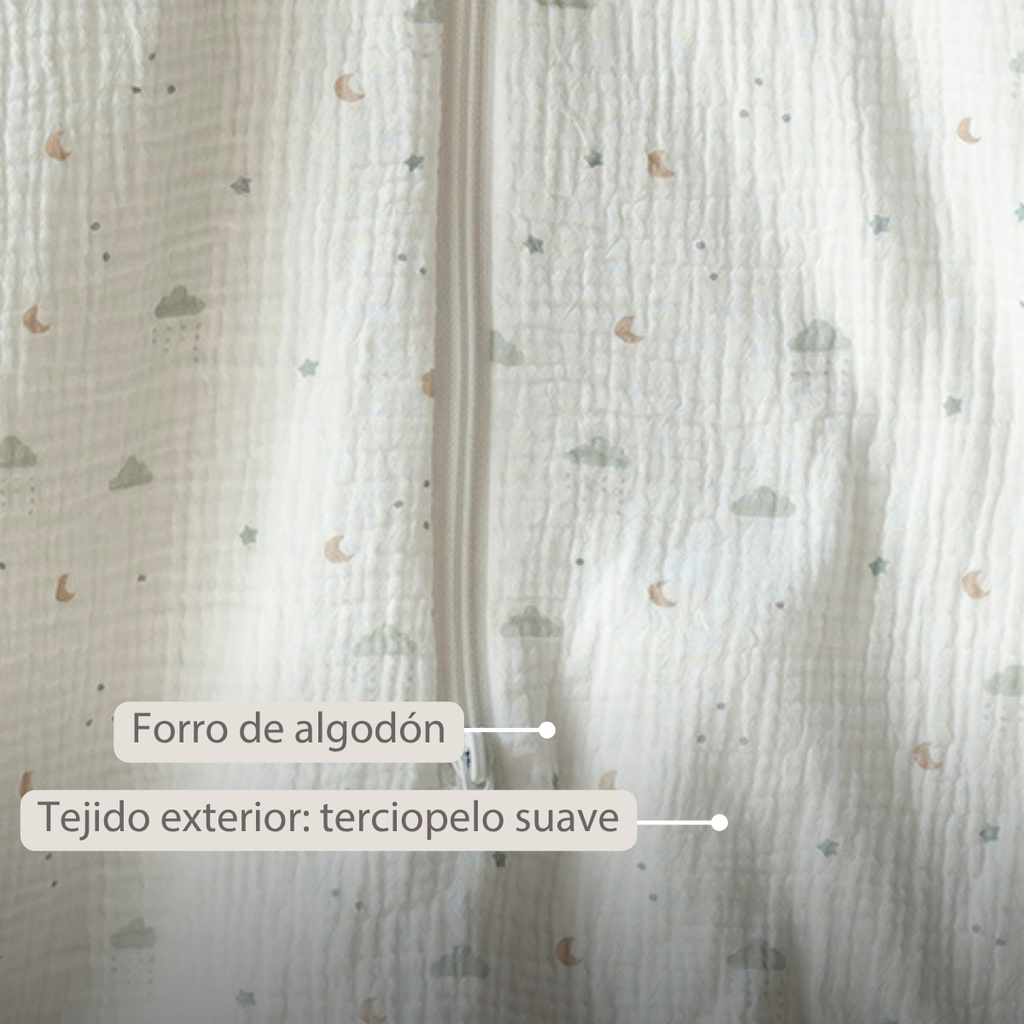 LouLou Sleeping Bag 60 cm - Baby Sleeping Bag in Muslin Cotton - TOG 0.5 - Ecru [ES]
