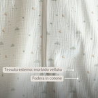 LouLou Sleeping Bag 60 cm - Baby Sleeping Bag in Muslin Cotton - TOG 0.5 - Ecru [IT]
