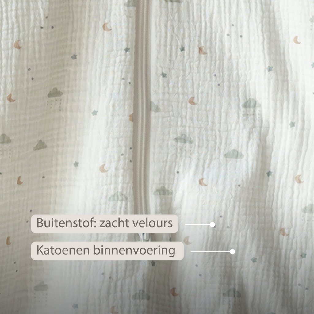 LouLou Sleeping Bag 60 cm - Baby Sleeping Bag in Muslin Cotton - TOG 0.5 - Ecru [NL]