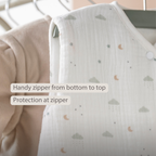 LouLou Sleeping Bag 60 cm - Baby Sleeping Bag in Muslin Cotton - TOG 0.5 - Ecru [EN]