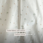 LouLou Sleeping Bag 60 cm - Baby Sleeping Bag in Muslin Cotton - TOG 0.5 - Ecru [EN]