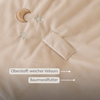 LouLou Sleeping Bag 70 cm - Baby Sleeping Bag with Removable Sleeves in Velour - TOG 2.5 - Sand [DE]