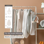 LouLou Sleeping Bag 70 cm - Baby Sleeping Bag with Removable Sleeves in Velour - TOG 2.5 - Sand [DE]