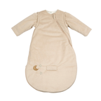 LouLou Sleeping Bag 70 cm - Baby Sleeping Bag with Removable Sleeves in Velour - TOG 2.5 - Sand [FR]