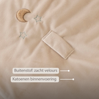 LouLou Sleeping Bag 70 cm - Baby Sleeping Bag with Removable Sleeves in Velour - TOG 2.5 - Sand [NL]