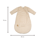 LouLou Sleeping Bag 70 cm - Baby Sleeping Bag with Removable Sleeves in Velour - TOG 2.5 - Sand [EN]