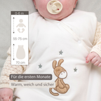 LouLou Sleeping Bag 70 cm - Baby Sleeping Bag in Velour - TOG 2.5 - Ecru [DE]