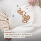 LouLou Sleeping Bag 70 cm - Baby Sleeping Bag in Velour - TOG 2.5 - Ecru [ES]