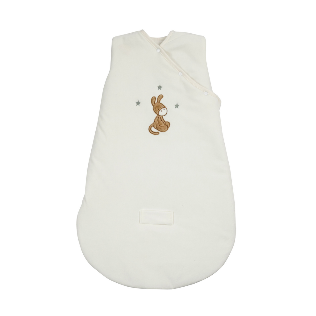 LouLou Sleeping Bag 70 cm - Baby Sleeping Bag in Velour - TOG 2.5 - Ecru [FR]