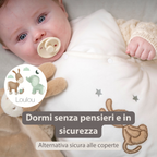 LouLou Sleeping Bag 70 cm - Baby Sleeping Bag in Velour - TOG 2.5 - Ecru [IT]