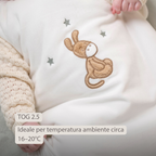 LouLou Sleeping Bag 70 cm - Baby Sleeping Bag in Velour - TOG 2.5 - Ecru [IT]