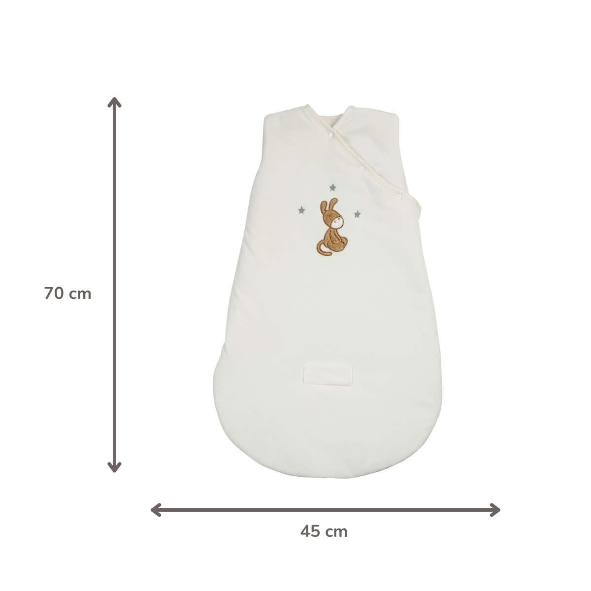 LouLou Sleeping Bag 70 cm - Baby Sleeping Bag in Velour - TOG 2.5 - Ecru [NL]