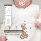 LouLou Sleeping Bag 70 cm - Baby Sleeping Bag in Velour - TOG 2.5 - Ecru [NL]