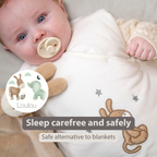 LouLou Sleeping Bag 70 cm - Baby Sleeping Bag in Velour - TOG 2.5 - Ecru [EN]