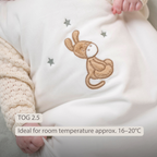 LouLou Sleeping Bag 70 cm - Baby Sleeping Bag in Velour - TOG 2.5 - Ecru [EN]