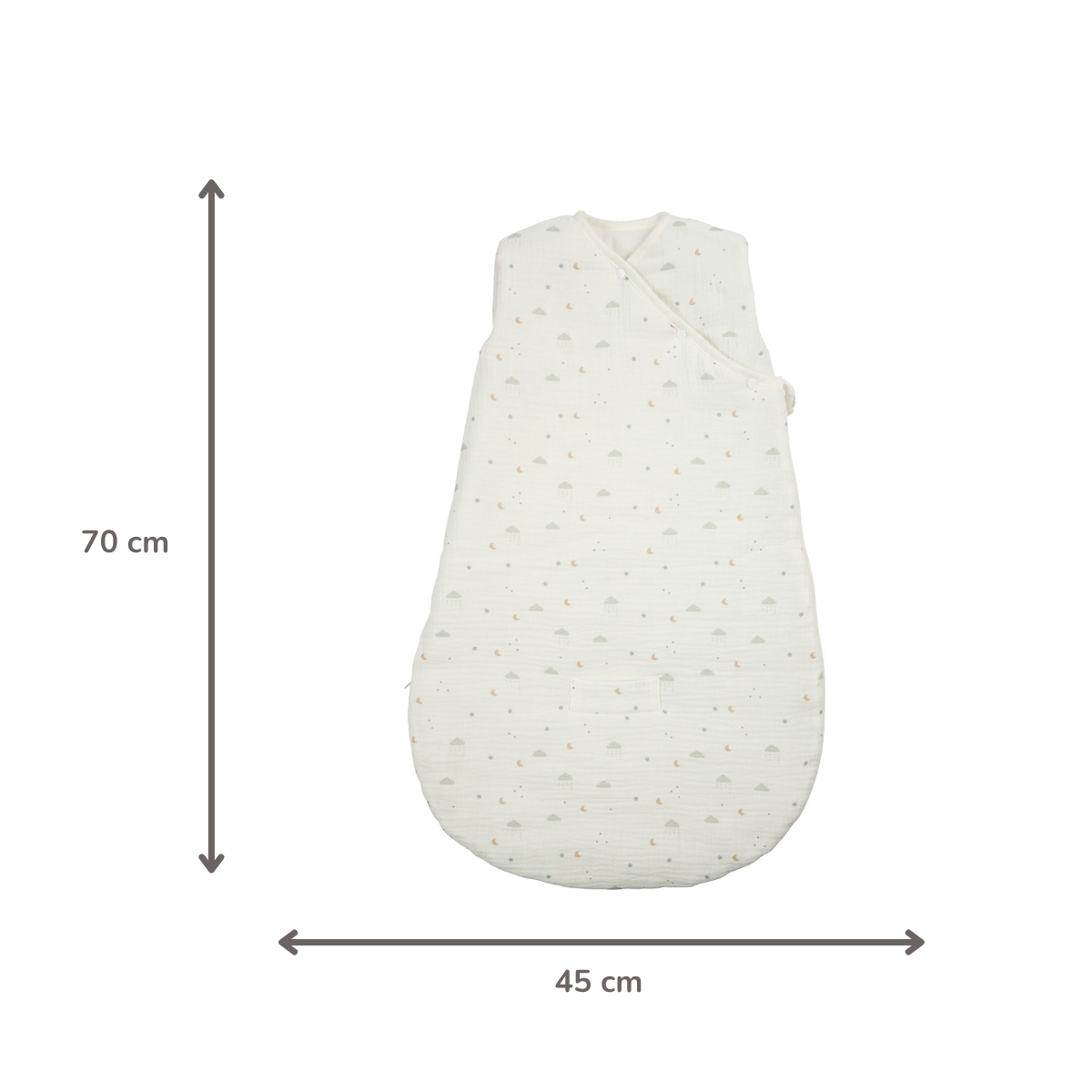 LouLou Sleeping Bag 70 cm - Baby Sleeping Bag in Muslin Cotton - TOG 2 - Ecru [DE]
