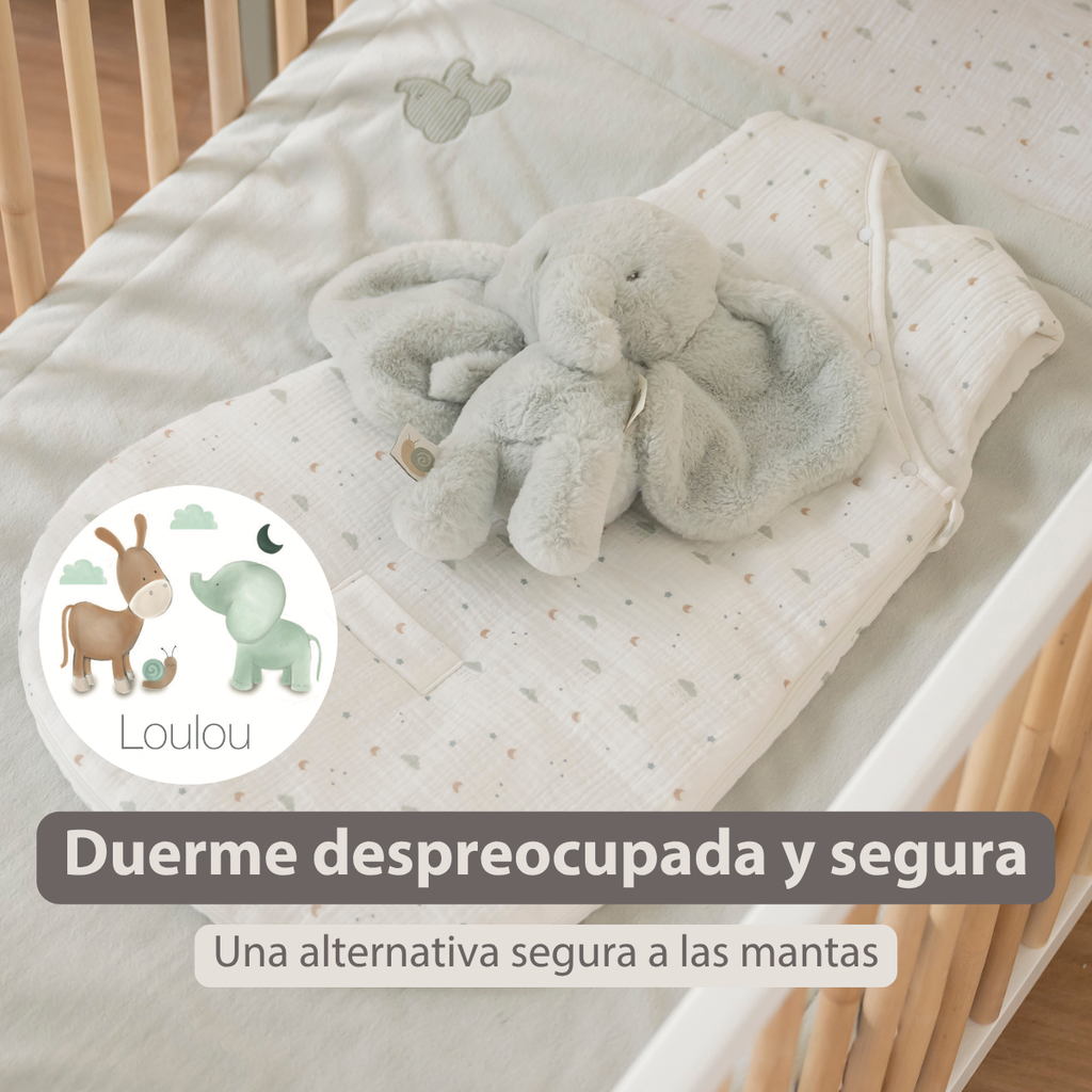 LouLou Sleeping Bag 70 cm - Baby Sleeping Bag in Muslin Cotton - TOG 2 - Ecru [ES]