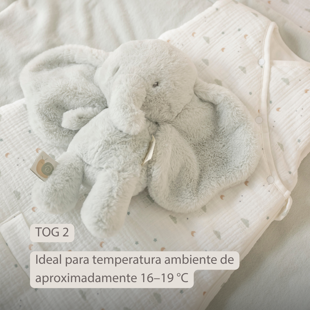 LouLou Sleeping Bag 70 cm - Baby Sleeping Bag in Muslin Cotton - TOG 2 - Ecru [ES]