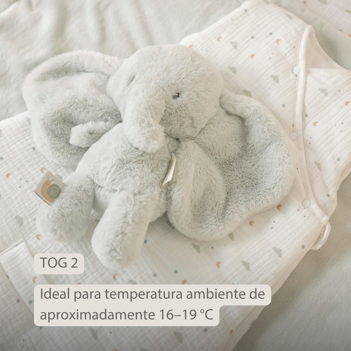 LouLou Sleeping Bag 70 cm - Baby Sleeping Bag in Muslin Cotton - TOG 2 - Ecru [ES]