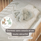 LouLou Sleeping Bag 70 cm - Baby Sleeping Bag in Muslin Cotton - TOG 2 - Ecru [FR]