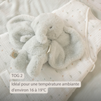 LouLou Sleeping Bag 70 cm - Baby Sleeping Bag in Muslin Cotton - TOG 2 - Ecru [FR]