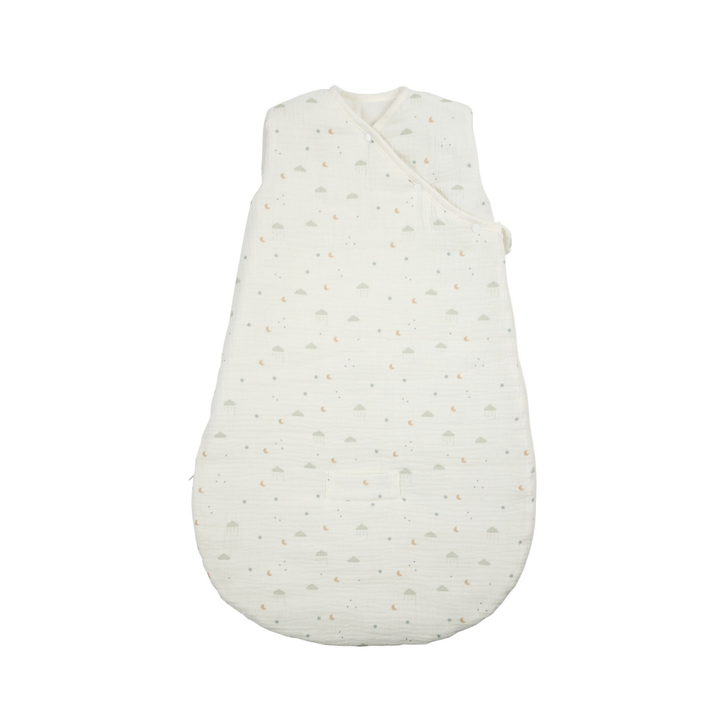 LouLou Sleeping Bag 70 cm - Baby Sleeping Bag in Muslin Cotton - TOG 2 - Ecru [EN]