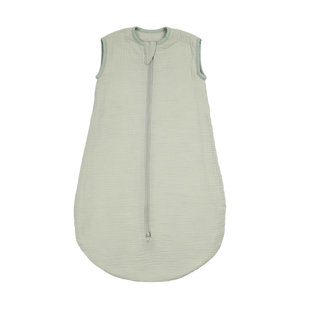 LouLou Sleeping Bag 70 cm - Baby Sleeping Bag in Muslin Cotton - TOG 0.5 - Green [ES]