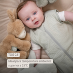 LouLou Sleeping Bag 70 cm - Baby Sleeping Bag in Muslin Cotton - TOG 0.5 - Green [ES]