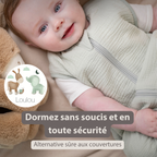 LouLou Sleeping Bag 70 cm - Baby Sleeping Bag in Muslin Cotton - TOG 0.5 - Green [FR]