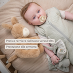 LouLou Sleeping Bag 70 cm - Baby Sleeping Bag in Muslin Cotton - TOG 0.5 - Green [IT]