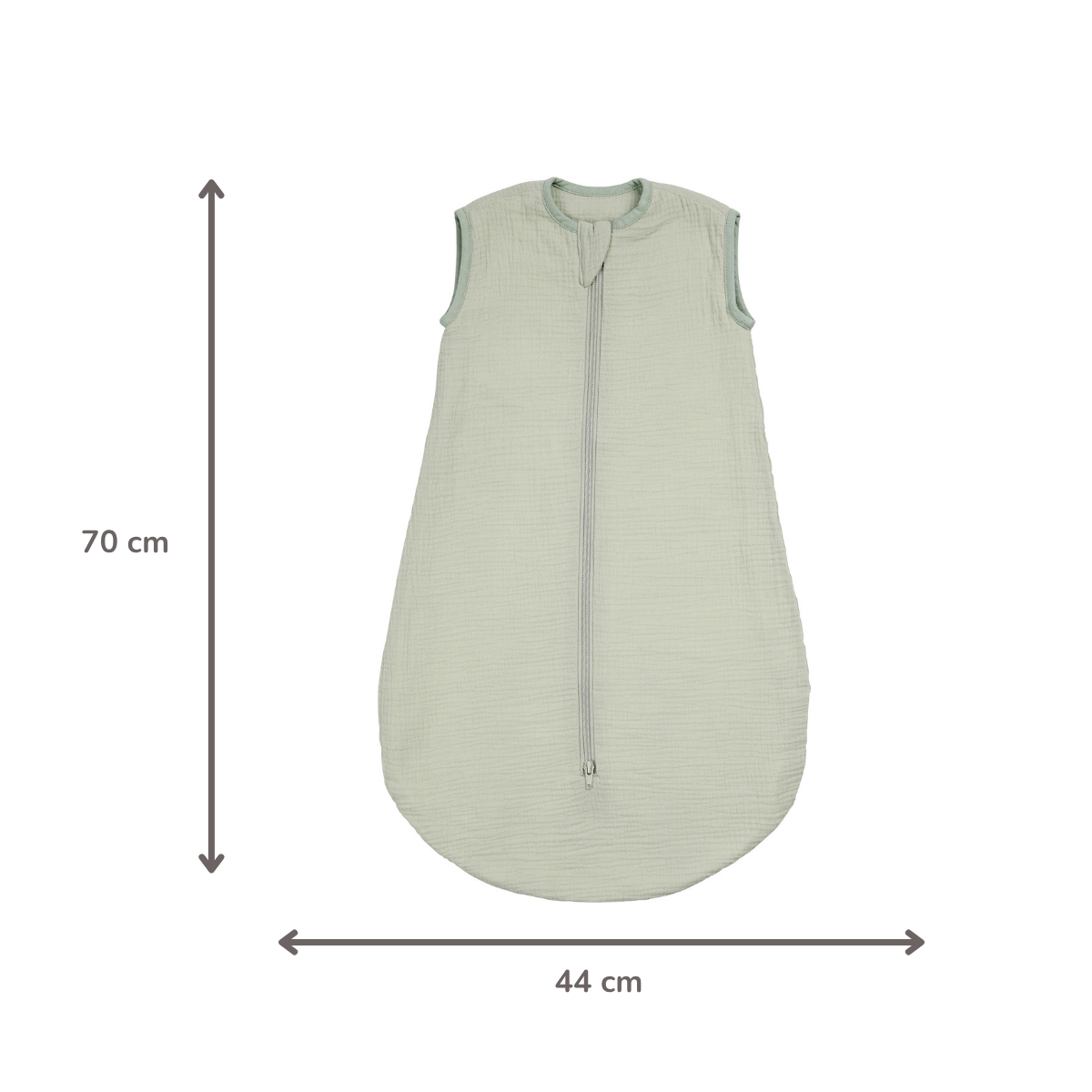LouLou Sleeping Bag 70 cm - Baby Sleeping Bag in Muslin Cotton - TOG 0.5 - Green [IT]